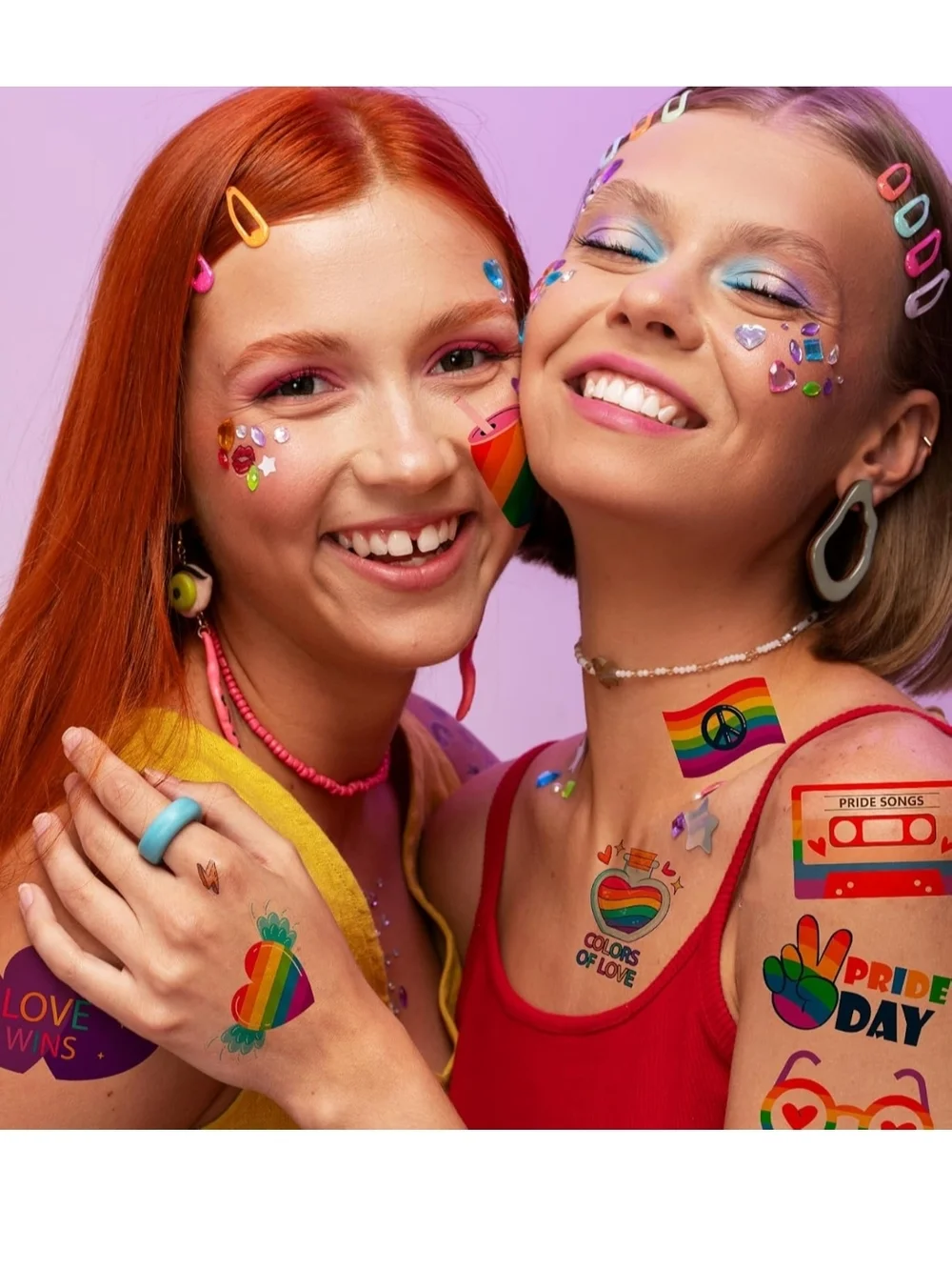 Rainbow Pride Party Tattoos - 120 PCS